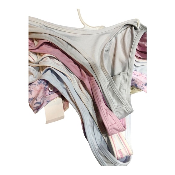 Jessica Simpson 5pk pink blue gray multi thong panties size large new - Picture 10 of 14